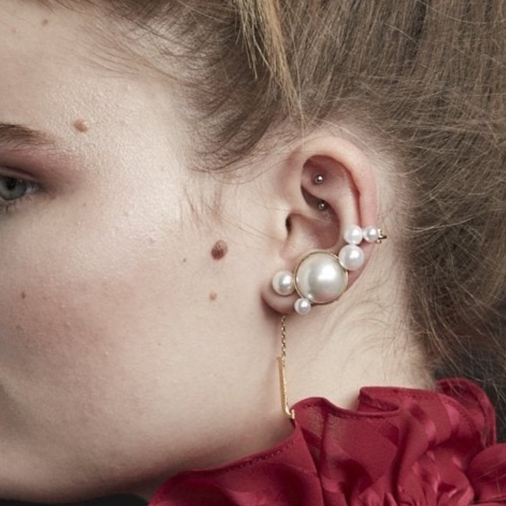 NWT LELET NY Mercury Pearl Studs